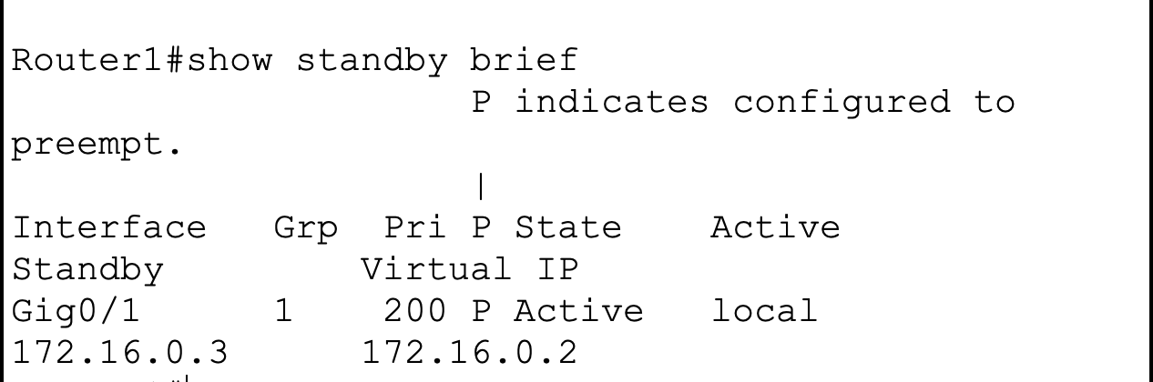 HSRP standby brief output