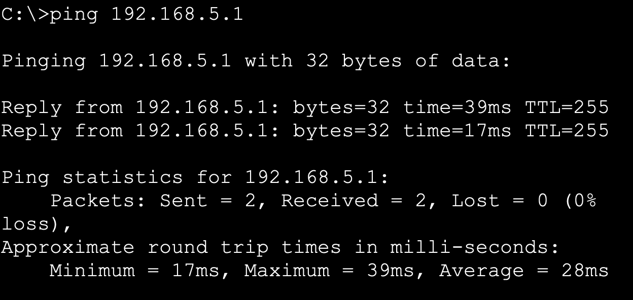 Ping to gateway